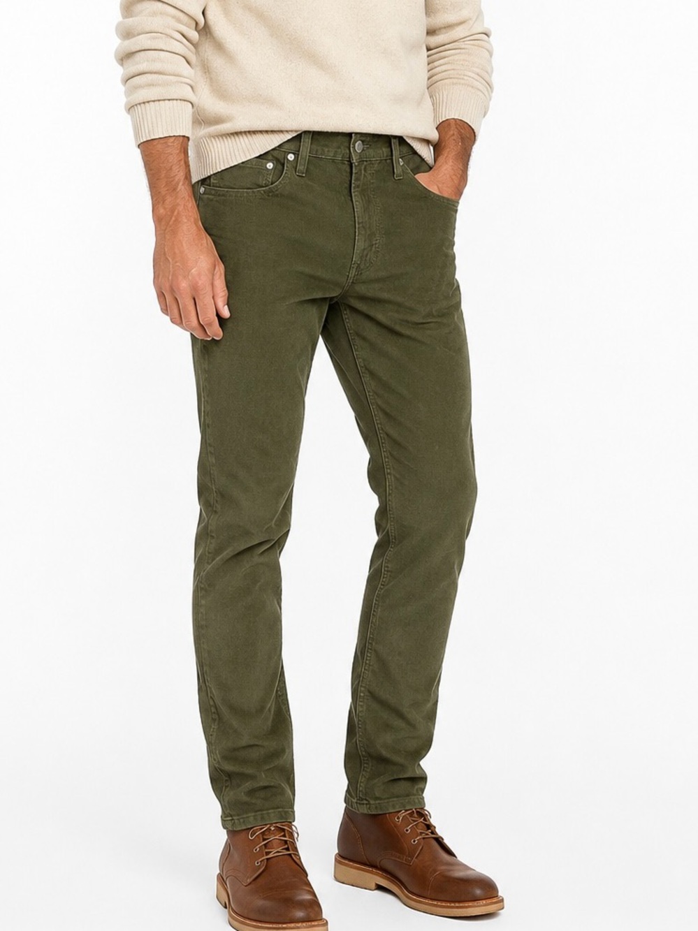 Levi’s 502 Regular Taper Olive Stretch Corduroy Pants 33x30 NWT Men’s